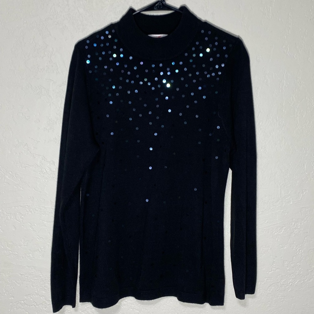Long sleeve sequin sweater